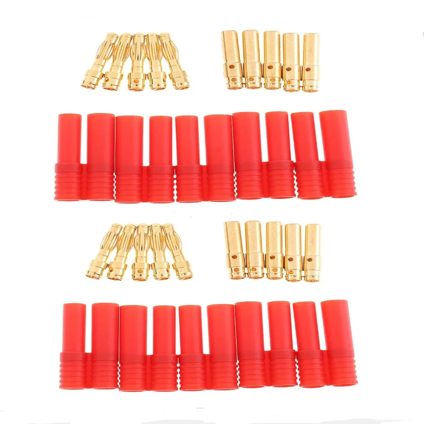 2/3/5/10 Sets HXT 3.5mm 4.0mm Amass AS150 XT150 Gold Bullet Banana Plug Male Female Connector with Housing for Lipo Battery ESC