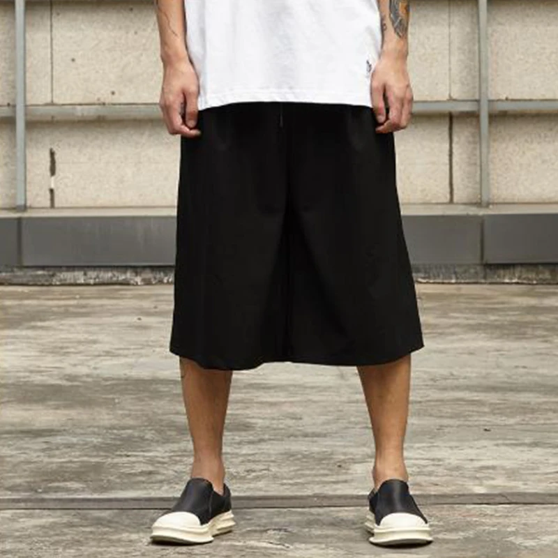 Men Streetwear Fashion Casual Wide Leg Pant Japan Style Summer Kimono Pant Male Hip Hop Skirt Trousers