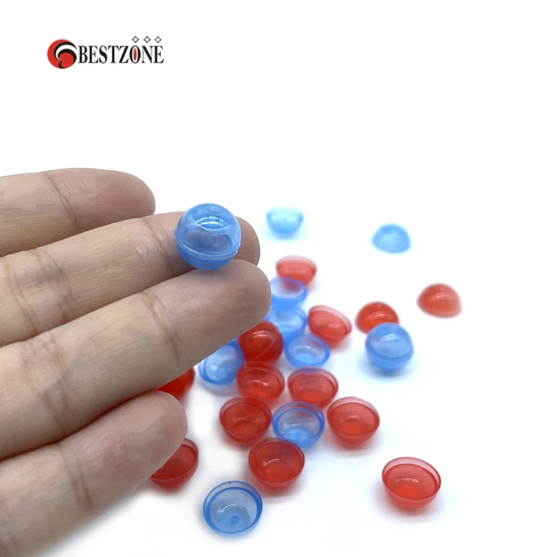 Bardzo małe! Mini Tiny małe 50 sztuk/partia 0.42 Cal Mini 10.7MM czerwony niebieski plastikowe kapsułki zabawki niespodzianka Ball Eggshell pojemnik