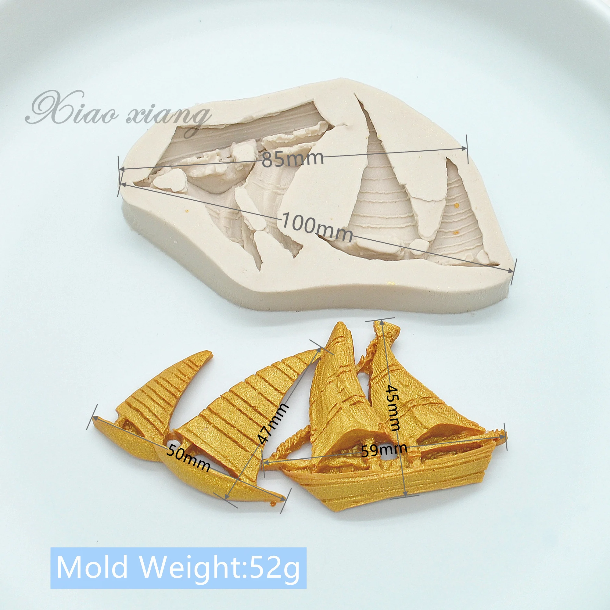 3D Boat Shape Fondant Molds Silicone Ship Cake Molds For Baking DIY Gum Paste Cupcake Chocolate Cake Decorating Tools M2105