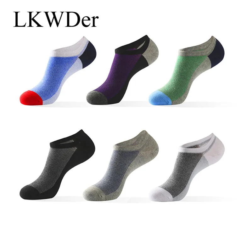 LKWDer 5 Pairs Men's Cotton Spring Summer Socks Europe America Plus Fat Extra Large Ankle Socks Big Size 46,47,48 Male Sox Meias