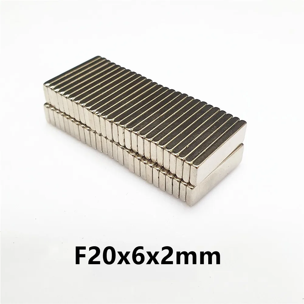 10 20 50 100PCS/LOT Magnet 20*6*2  NdFeB MAGNET 20x6x2  N35 Neodymium Magnets 20 x 6 x 2