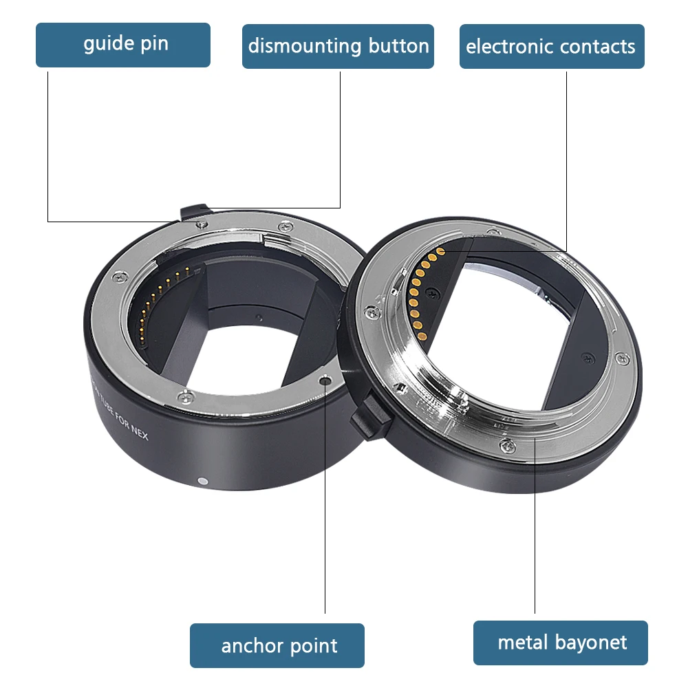 Mcoplus Metal Auto Focus Macro Extension Tube Ring 10mm 16mm 21mm for Sony E-Mount A7 A7II A7III A7SII A6000 A6300 A6500 nex 5