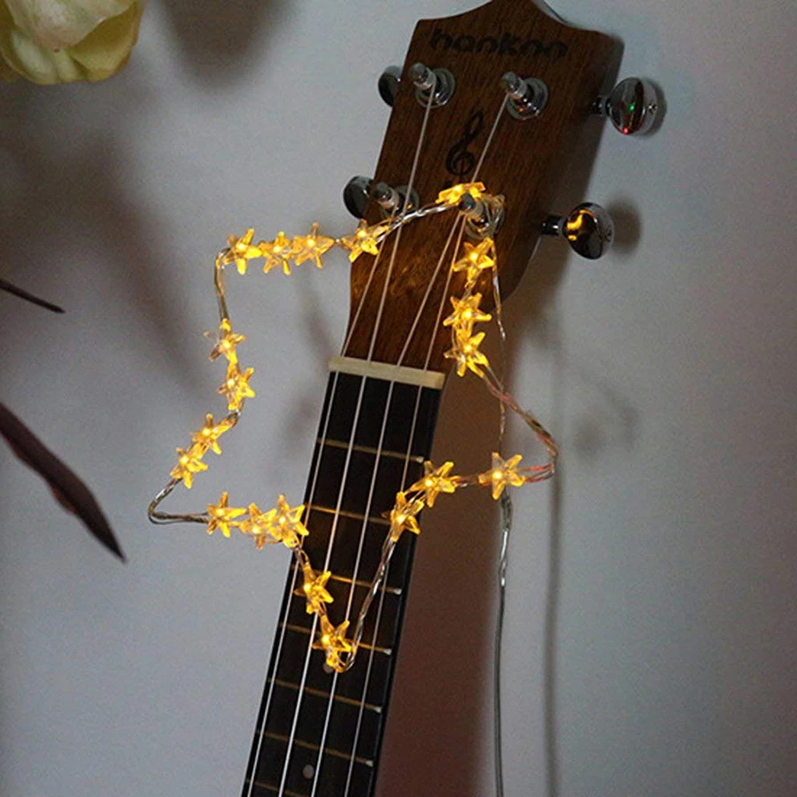 Battery Operated 2M/3M LED Star Fairy Lights Copper Wire Twinkle String Light Christmas Wedding decoration Lights