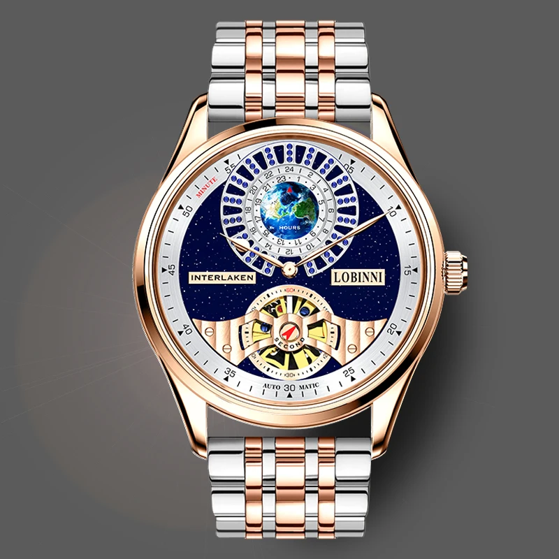 LOBINNI New Arrivals Luxury Brand Men Watches Automatic Mechanical Watch Sapphire Glass Waterproof 50M Wrist Watches
