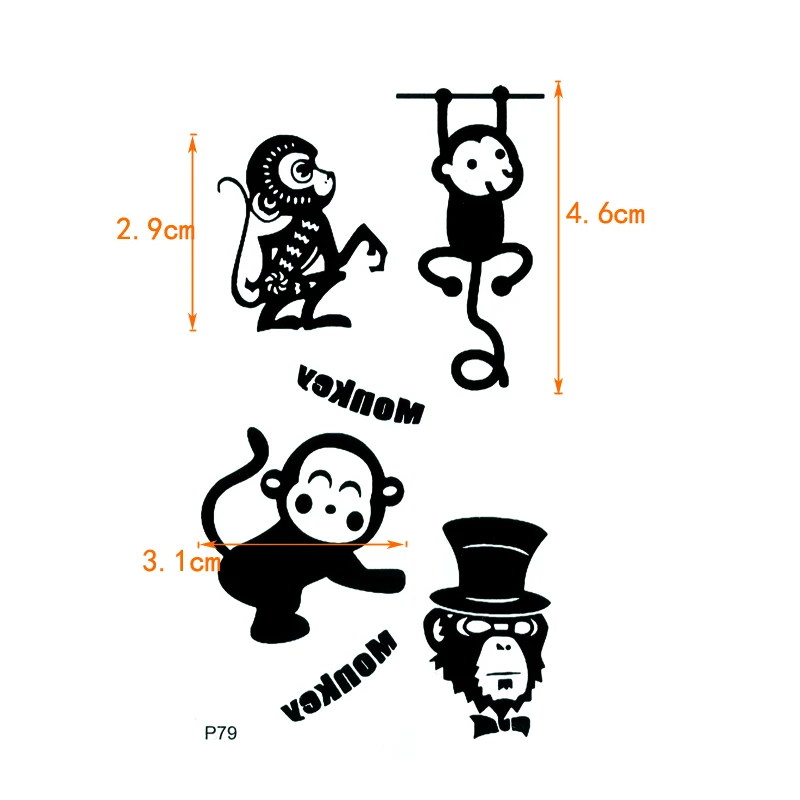 Cute Monkey Waterproof Temporary Tattoo Stickers Tatouage  Fake Tatoo Sticker tattoo on body  Henna Tatoo Men