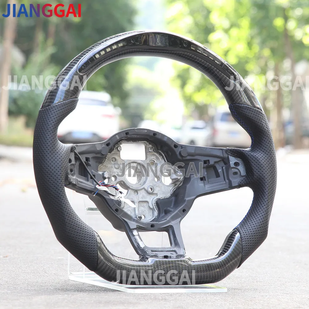 Carbon Fiber Steering Wheel For Volkswagen VW Mk7 Golf 7 Mk7.5 GTI Scirocco Polo GTS Customized LED Racing Wheel 2015-2019