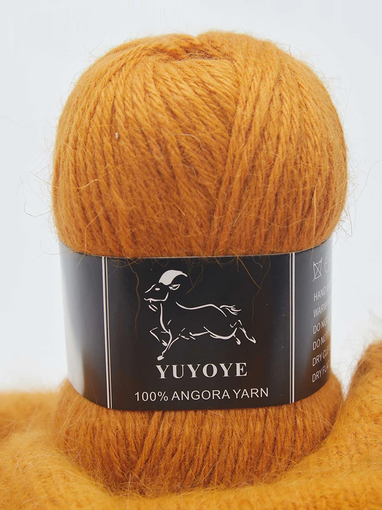 

YUYOYE 100% Angora Yarn For Hand Knitting 4-Ply Warm Soft Crochet Wool Yarn Thread Knitting 50 Grams/Ball Handmade DIY Knitting