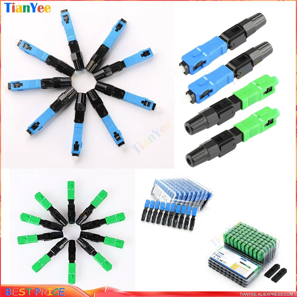 10/20pcs Lot Quick Field Assembly FTTH Embedded Fiber Optic Fast Connector SC APC SM Fiber Optic SC UPC Cold Connector