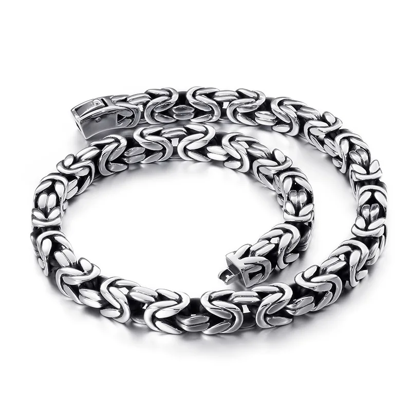 European and American men's creative woven titanium steel bracelet stainless steel domineering personality trend necklace