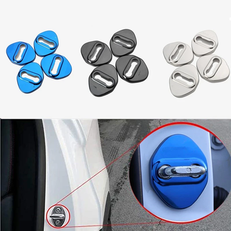 4PCS Stainless steel Car Door lock Striker Protection Cover For Toyota Camry XV70 2017 2018 Interior Accessories