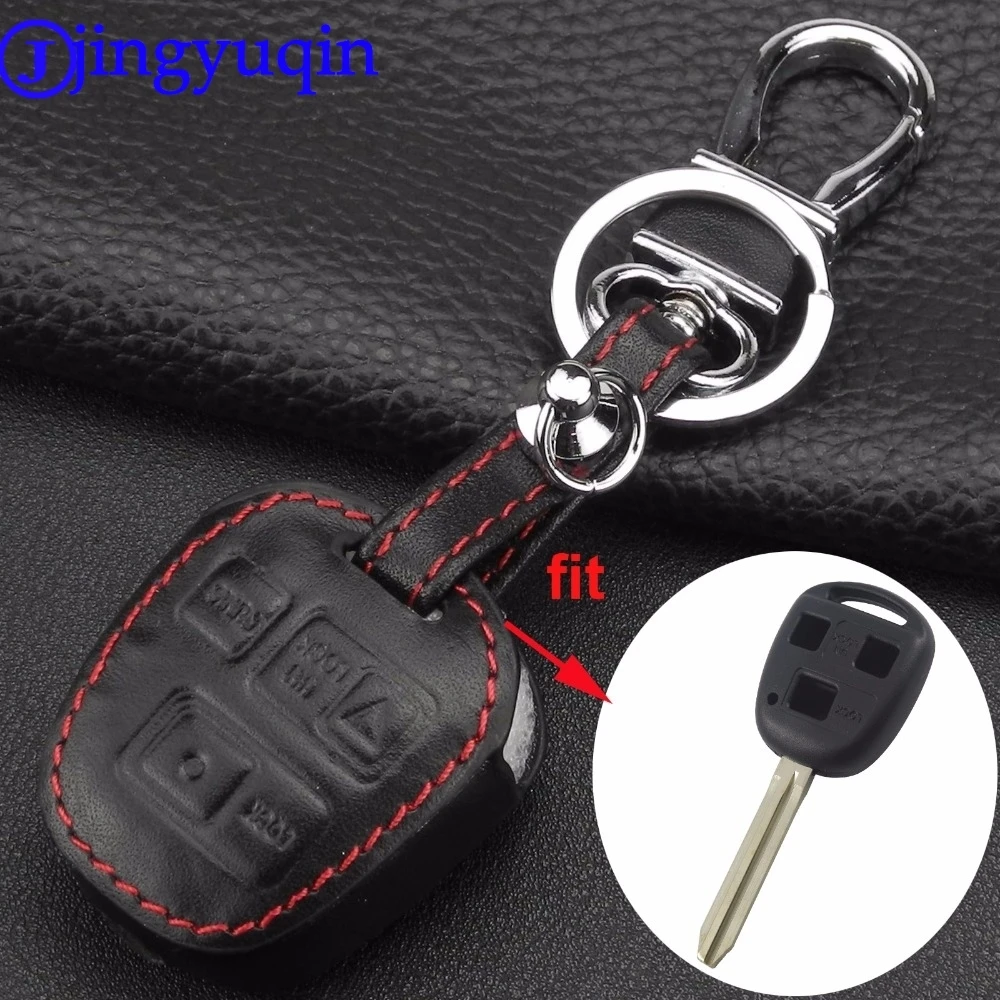 jingyuqin Leather Key Car Key Case Cover For Toyota Tarago RAV4 Corolla Camry Celica Avalon For Lexus IS200 GS300 LS400 RX300