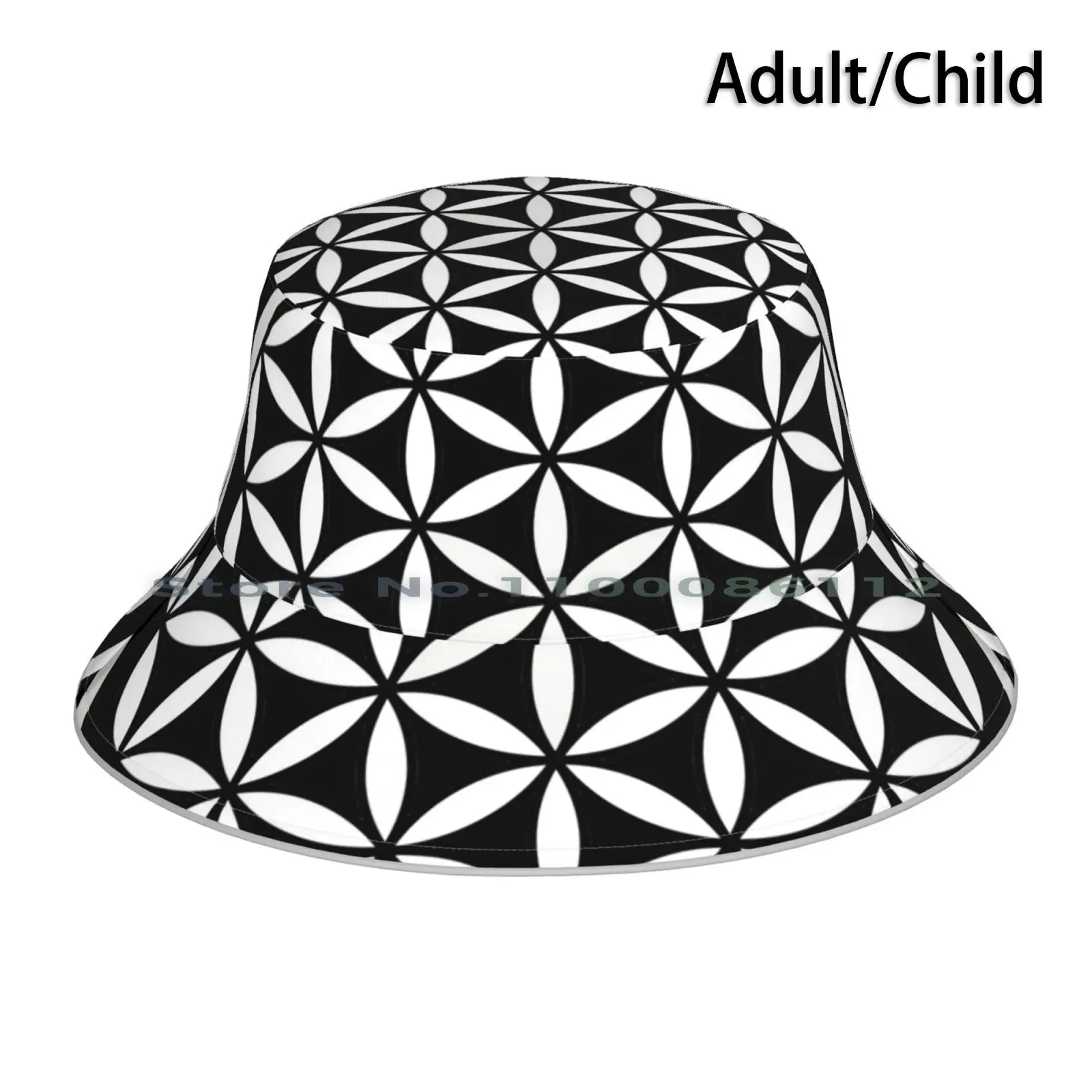 Flower Of Life Yin Yang Bucket Hat Sun Cap Flower Life Secret Geometric Platonic Solids Kaddalah Tree Azima Yin Yang Metatron