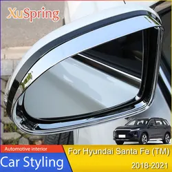 Rearview Mirror Rain Eyebrow Reverse Strips To Cover The For Hyundai Santa Fe MK4 TM 2018 2019 2020 2021