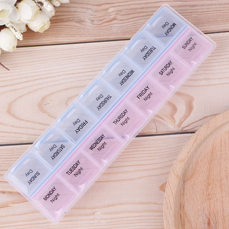 14 Grids 7 Days Weekly Pill Case Medicine Tablet Dispenser Organizer Pill Box Weekly Splitters Pill Storage Container