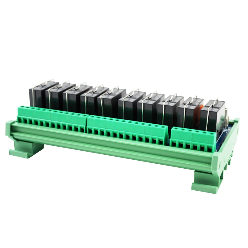 10-Channel 1NO 1NC DC24V Black Relay Module 16A Electromagnetic Relay for Parking System Control