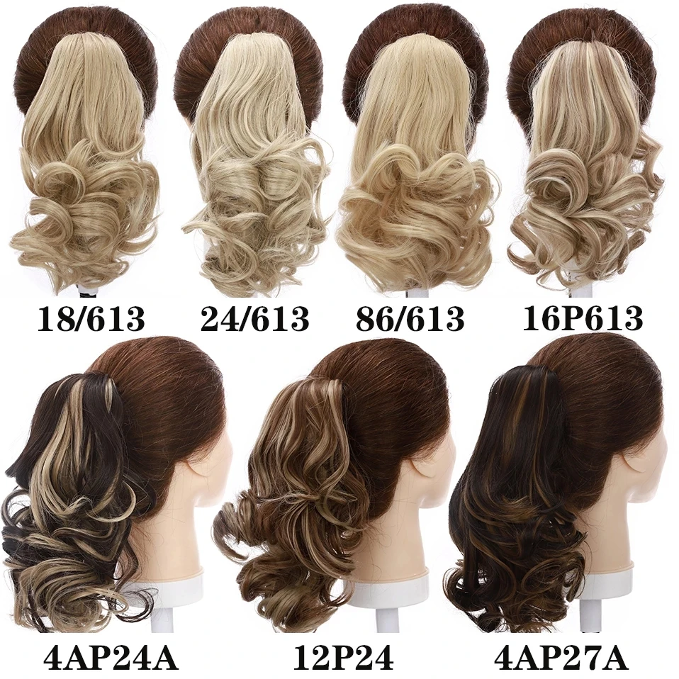 HAIRRO-extensiones de cabello sintético para mujer, coleta de 12 \