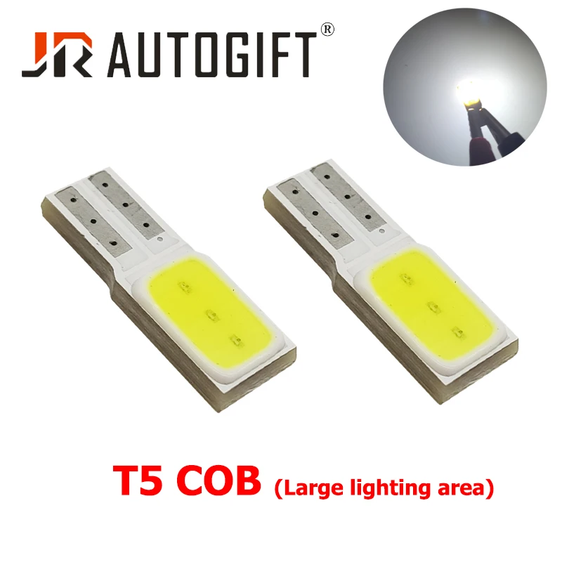 

50PCS T5 W3W 74 286 led car dashboard light instrument automobile door Wedge Gauge reading lamp bulb 12V cob smd Car Styling