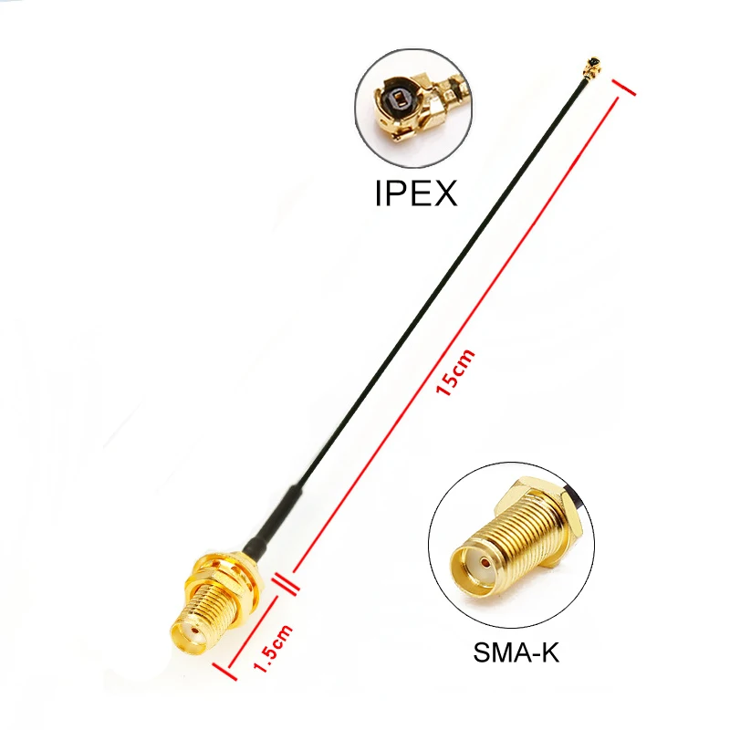 1PC SMA Female to uFL u.FL IPX IPEX Coaxial 1.13 Cable RP-SMA Adapter Assembly Pigtail RF 1.13mm Coax Cables 5cm 10cm 15cm 20cm