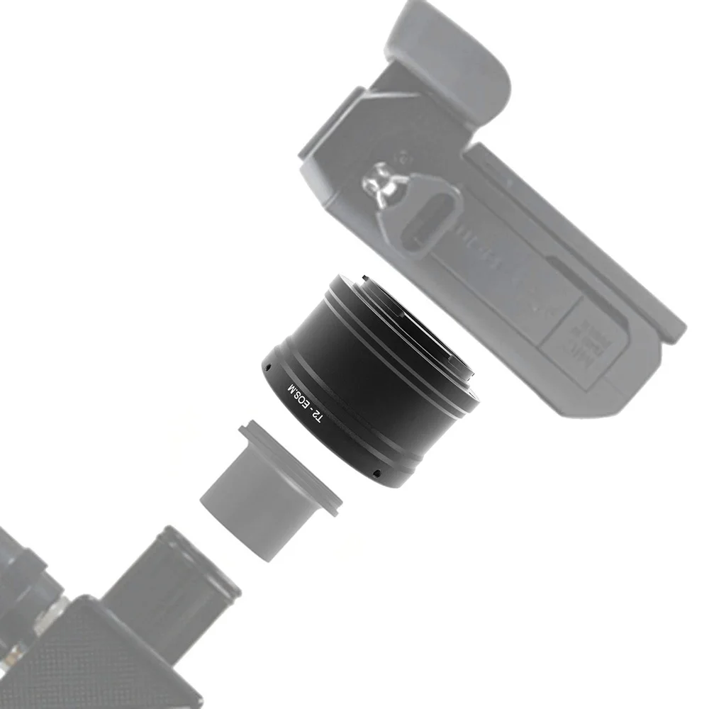 Anel adaptador de montagem por parafuso t2, anel adaptador de metal para montagem de parafuso t2 (42x0.75mm) telescópio/lente para câmera canon eos