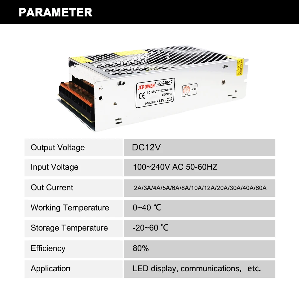 AC220V To DC12V Led Driver Switch Power Supply Transformer Mute Durable Adapter For LED WS2811 WS2815 5050 RGB Strip Light