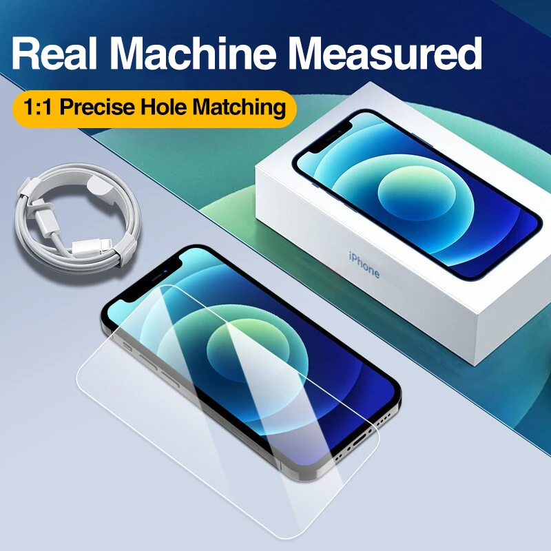 4Pcs Full Cover Tempered Glass For iPhone 11 12 13 14 15 Pro Max Screen Protector For iPhone 6 7 8 14 15 Plus X XR XS Glass film image 2