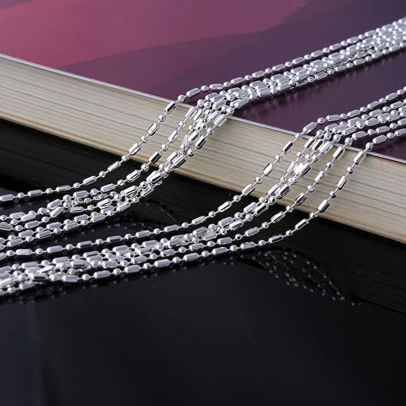 

Wholesale Lots 100pcs 1.2mm Silver Plated Bamboo Chains 16" 18" 20" 22" 24" 26" 28" 30" Fashion Jewelry Necklace Chains