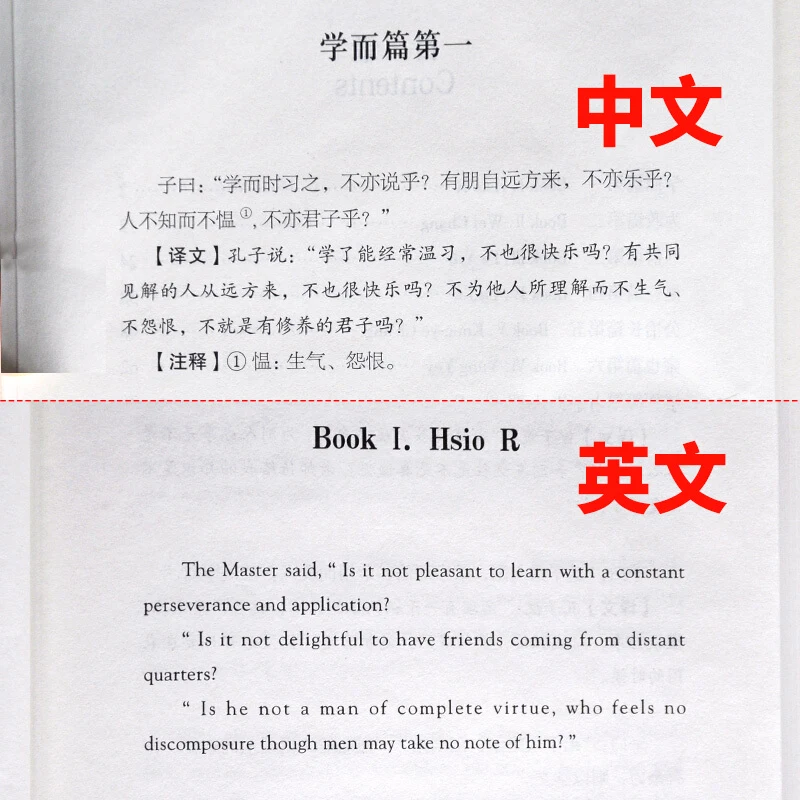 THE CONFUCIAN ANALECTS The Bilingual Reading of the Chinese Classic Book LUN YU in Chinese and English book