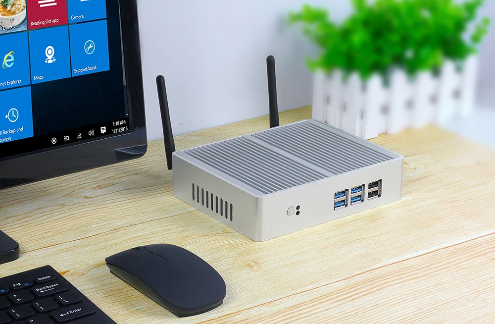 XCY Fanless Mini PC Intel Core I7 4500U I5 5200U 300M WiFi Gigabit Ethernet 8x USB VGA HDMI Display Windows 10 Linux HTPC