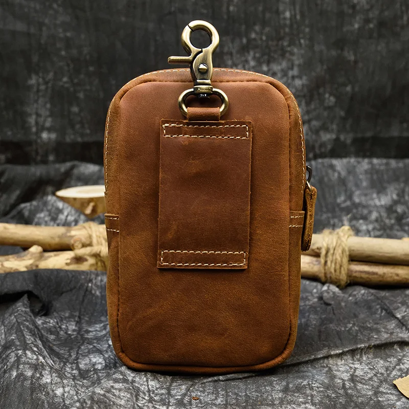 Lederen Heuptas Op Riem Mobiele Telefoon Zak Pouch Lederen Gsm Pouch Fanny Pack Zomer Mini Heuptas Mannen mannelijke