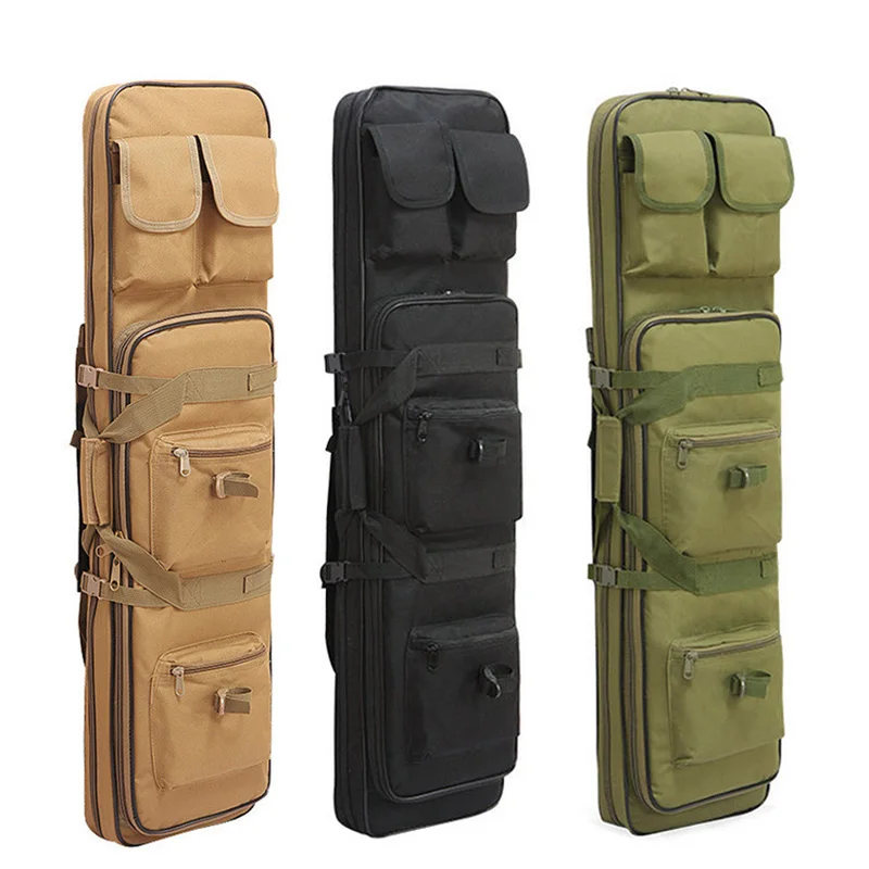 80/95/115cm Tactical Double Gun Case, Rifle Case, Padded Rifle Storage Backpack Integrated Pistol and Magazine Storage