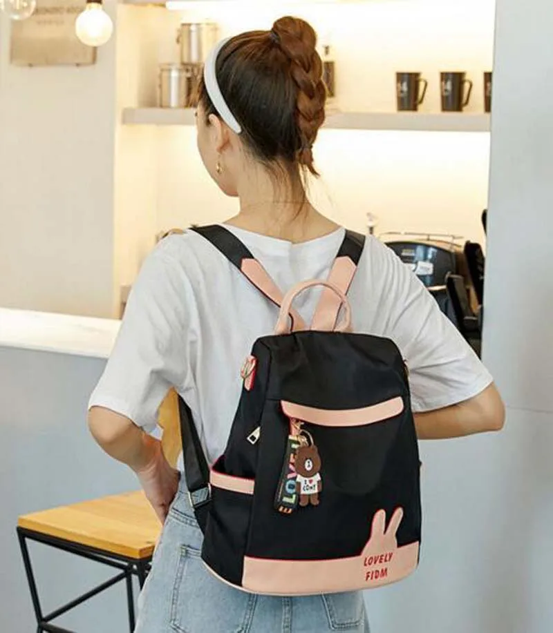 Hot Sale New Women Fashion Lovely Oxford Backpack Ladies Casual Patchwork School Bag Large Capacity Double Shoulder Travel Bags