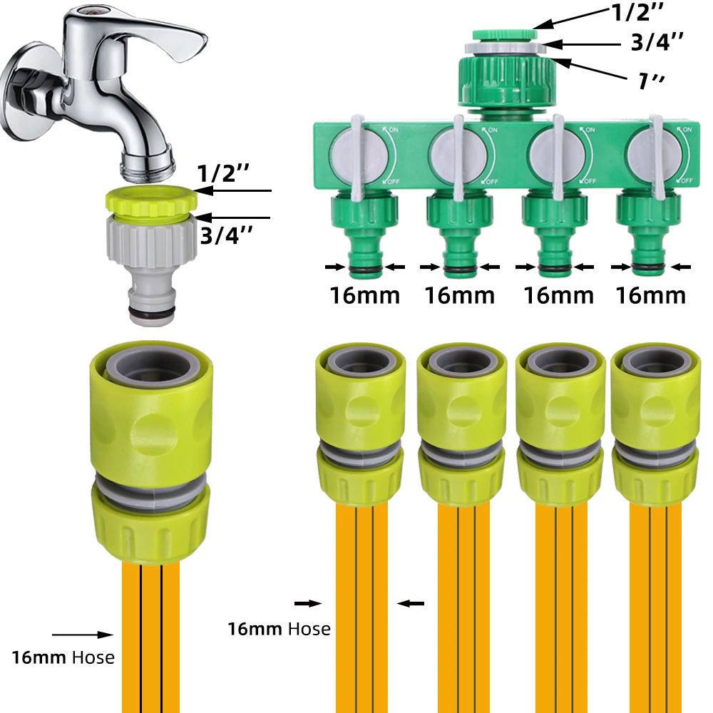 10Pcs Slang Tuin Tap Water Tuinslang 1/2 Inch 16Mm Connector Quick Connect Adapter Fitting Reparatie Watering Kas