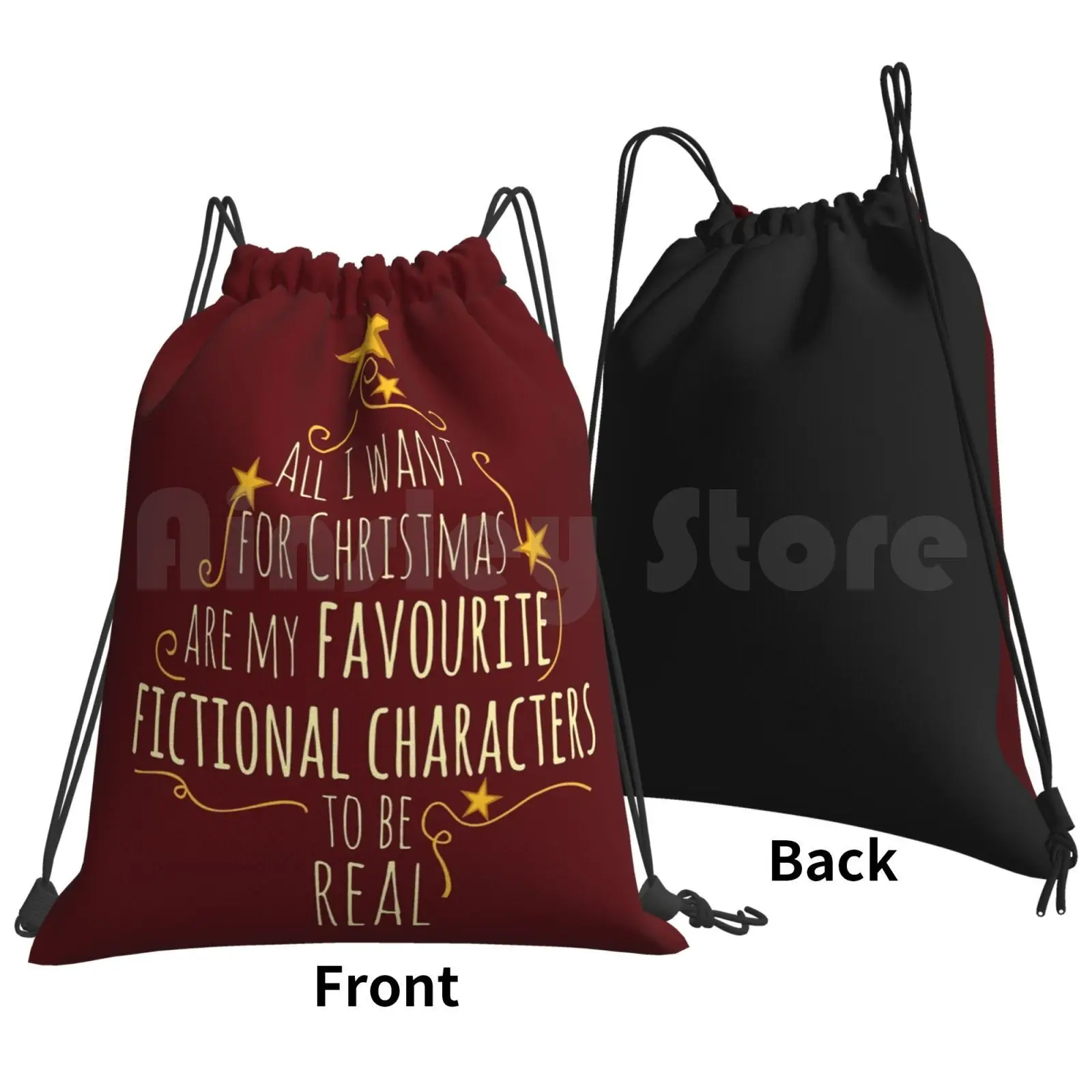 All I Want For Christmas Are My Favourite Fictional Characters To Be Real #1 Backpack Drawstring Bag Riding Climbing Gym Bag