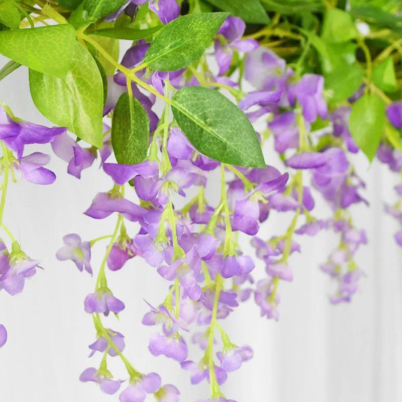 180 cm gefälschte Efeu Glyzinien Blumen künstliche Pflanze Rebe Girlande für Zimmer Gartendekorationen Hochzeit Bogen Babyparty Blumendekor – Detail 5