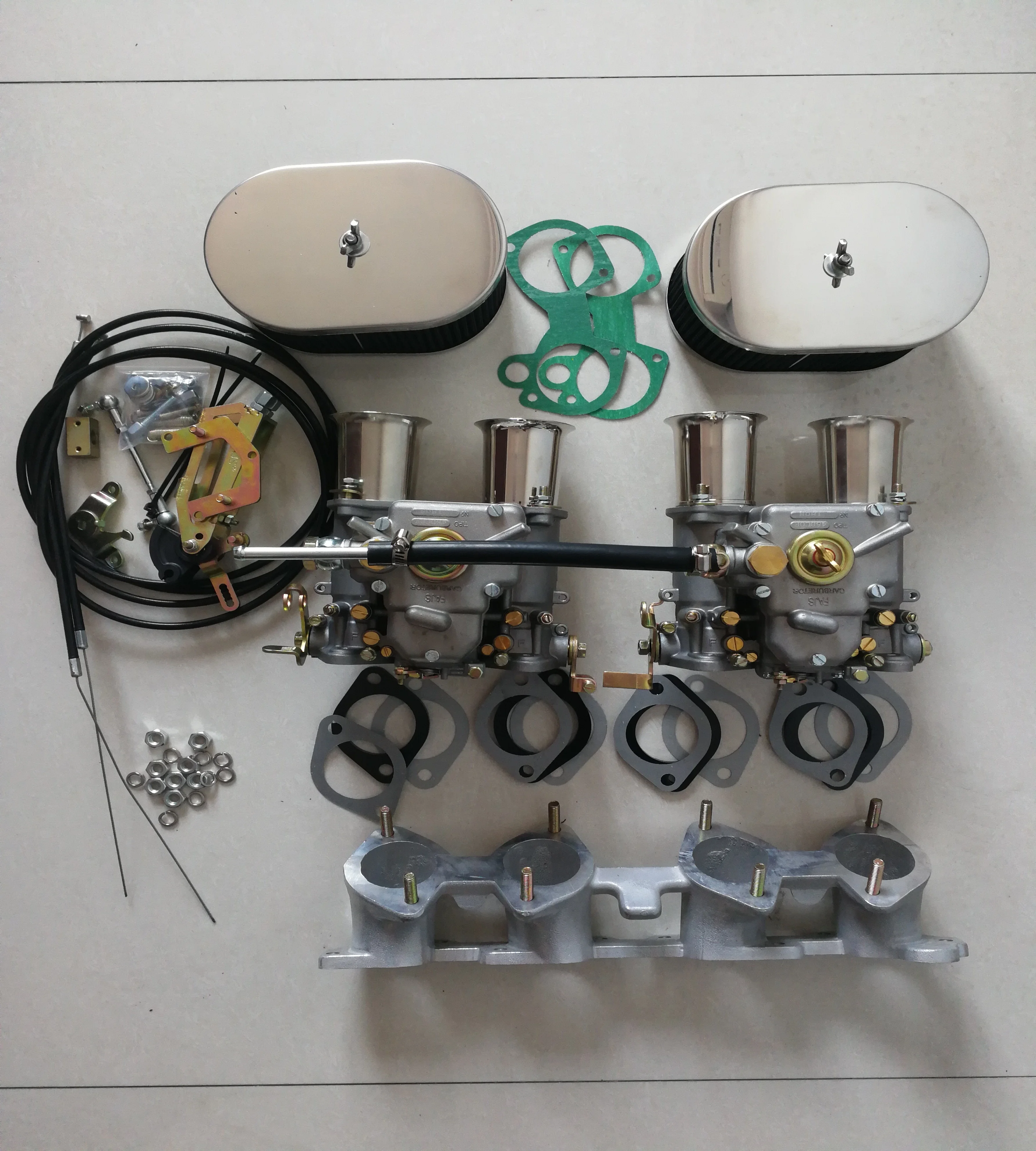 

SherryBerg TWIN FAJS Dual carb 48 DCOE Replace Weber Carburetor FAJS twin 48DCOE carburettor kit for Volvo B18/B20 inc manifold