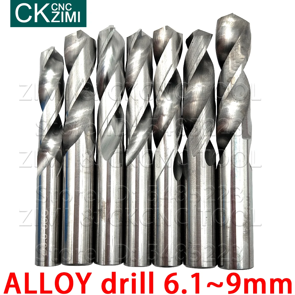 1p 6.1-9mm bocado de broca do carboneto para o trabalho de madeira de aço inoxidável da torção broca do furo do cortador de broca máquina do torno do cnc da perfuração do metal