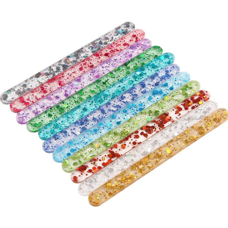 XY-Glitter acrylic Ice Cream Sticks Popsicle Crafts DIY Handmade Making Crafts Birthday Party Cake Decorations