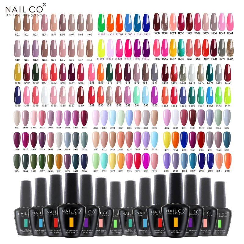 

NAILCO, все 333 шт., цветные лампы для ногтей, Полупостоянный УФ-лак, все для профессионального маникюра