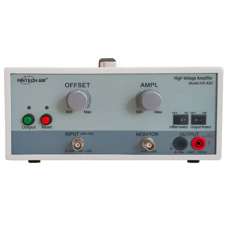 

PINTECH Professional High voltage Amplifier 200kHz, 800V, with Output Protection Switch HA-820