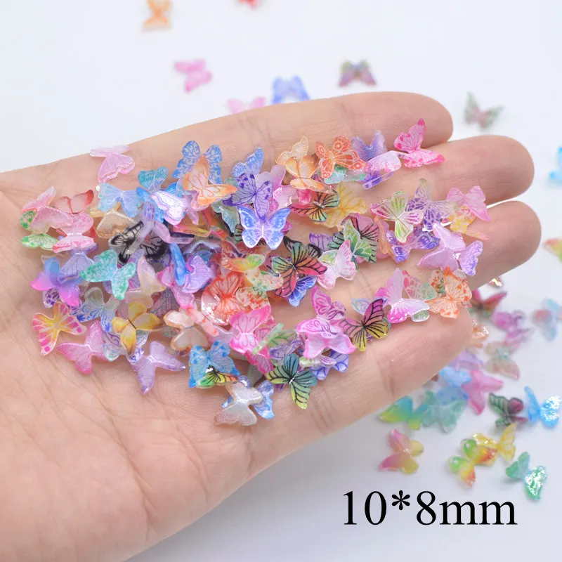 10*8mm Mini Manicure Cabochon Butterfly Resin Ornament Crafts Home Decorations Supply DIY Nail Art Accessories