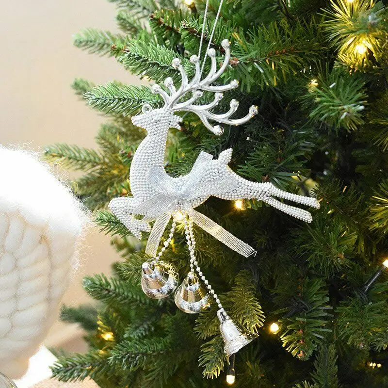 2021 Christmas Tree Elk Bell Hanging Xmas Ornaments Family Party Decoration Gift Furniture Accessories