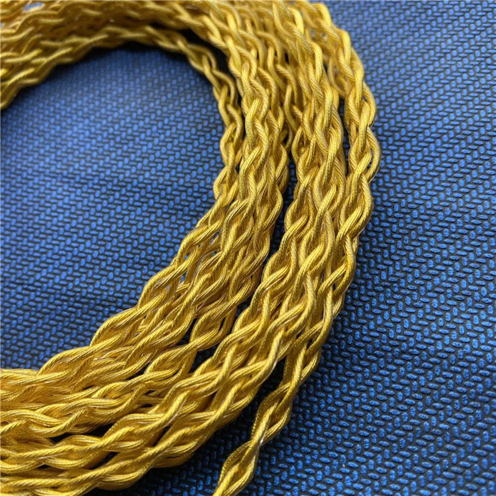 원 계량기 단결정 구리 이어폰 업그레이드 케이블, DIY 헤드폰 개조 케이블, OD3.8mm 골드 컬러, 7N 4 공유 196 코어