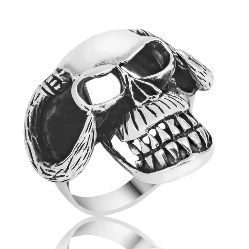 Silver Skull Men's Ring - 925 Sterling Men's Jewelry Wedding Birthday Gift - Box - Men - Fashion - Botiva - Size - Turkish - Patterned Embroidered