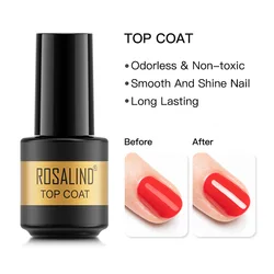 ROSALIND Gel Polish 7ML Top Coat UV Lamp Gel Soak Off Reinforce Long Lasting Nail Art Manicure Gel Lak Varnish Primer Lacquer