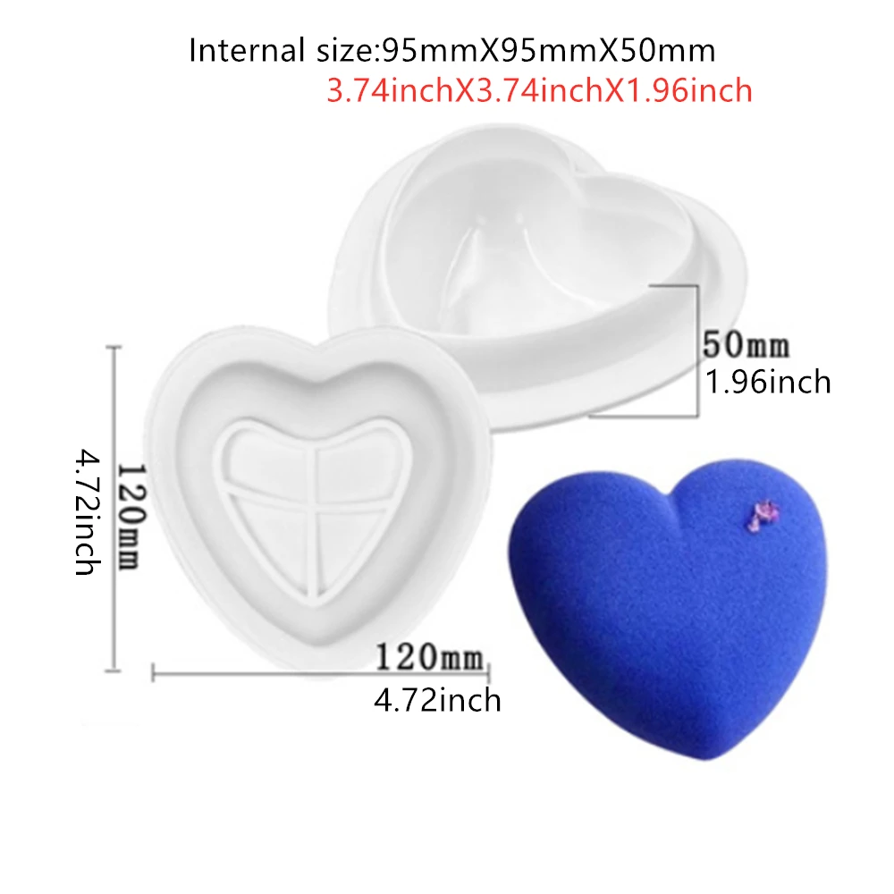 New Love Silicone Mold Heart-shaped Mousse Dessert Mould Valentine\'s Day Wedding Gift Baking Mouler Kitchen Accessories