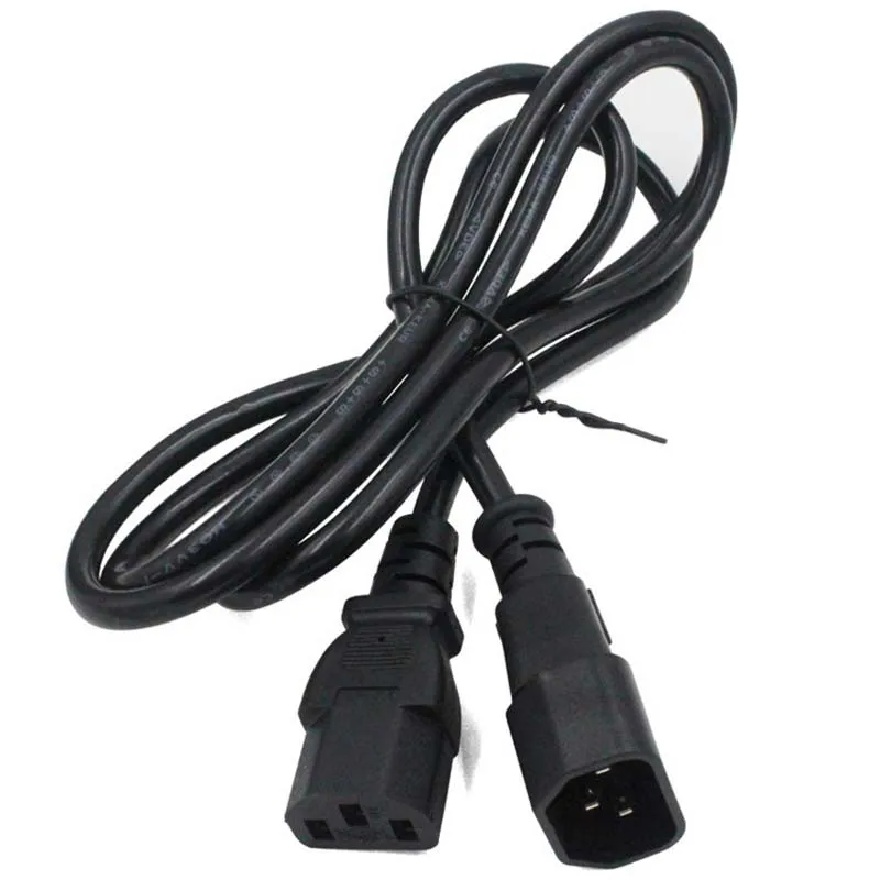 Black IEC320 C13 Female to C14 Male UPS PDU Power Cord 0.75mmx2 Desktop Computer Extension Power Cable 10A 250V 3 Cores 1.5M