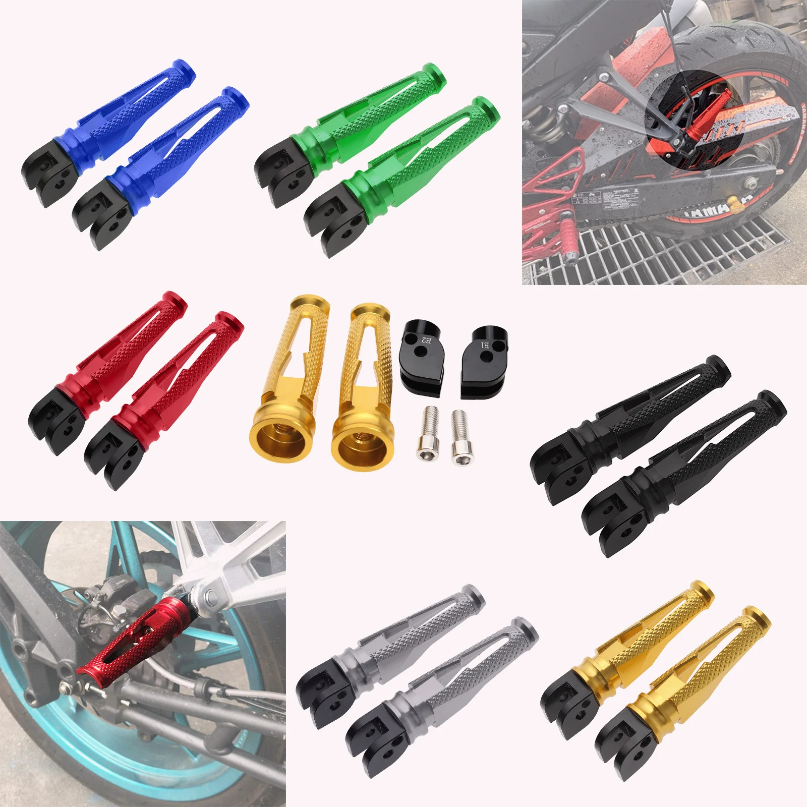 For DucatI Monster 696 796 695 659 Dark 749 999 999S 999R Rear Foot Pegs Pedals Passenger Footrests Motorcycle Aluminum