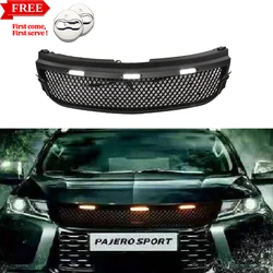 Modified For Pajero Sport Front Grill For Pajero Sports Racing Grill Mesh Mask 2016 2017 2018 Front Bumper Grilles Auto Part