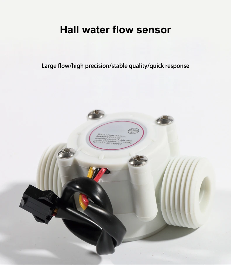 1/4 "3/8" 1/2 "3/4" wasser Flow Sensor 1,75 MPa Halle Sensor Turbine Durchflussmesser DC5 ~ 18V Verwendet, Um Den Fluss Der Medium – Detail 1